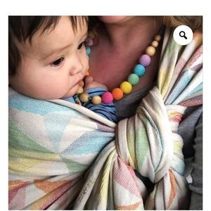 Colorful Wooden Bead Necklace Babywearing And Nursing for Kids